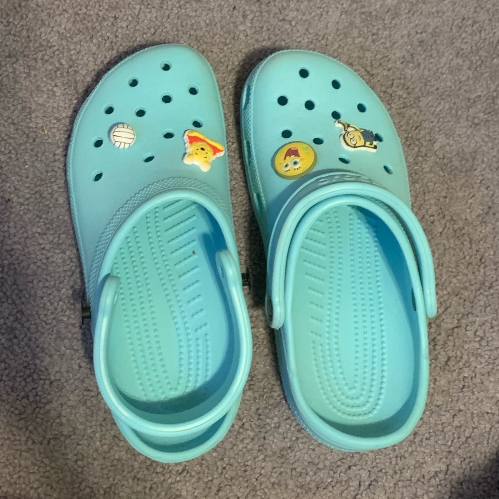 Teal Crocs